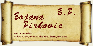 Bojana Pirković vizit kartica